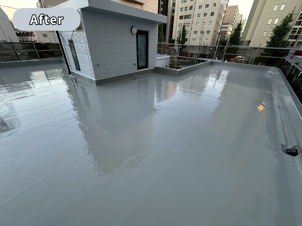 柏市　外壁屋根塗装工事のシャイン　大成パルコン　陸屋根　屋上　　防水工事　通気緩衝工法　断熱ブロック　通気緩衝工法