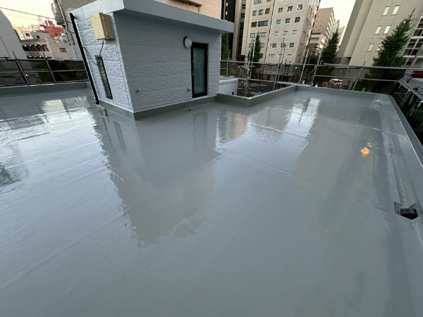 柏市　外壁屋根塗装工事のシャイン　大成パルコン　陸屋根　屋上　　防水工事　通気緩衝工法　断熱ブロック　通気緩衝工法