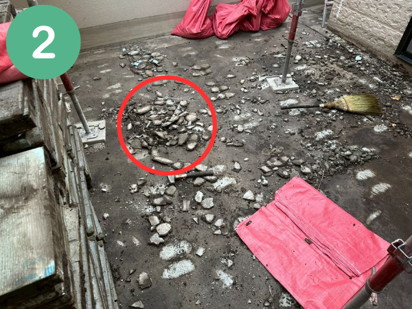 柏市　外壁屋根塗装工事のシャイン　大成パルコン　陸屋根　屋上　　防水工事　通気緩衝工法　断熱ブロック