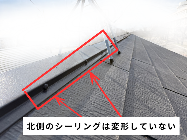 柏市外壁屋根塗装　シャイン　外壁塗装　リファイン　アステックペイント　定期点検　訪問業者　飛び込み業者　シーリング　コーキング　棟板金　屋根塗装　鳥によるシーリング不具合　ソーラーパネル