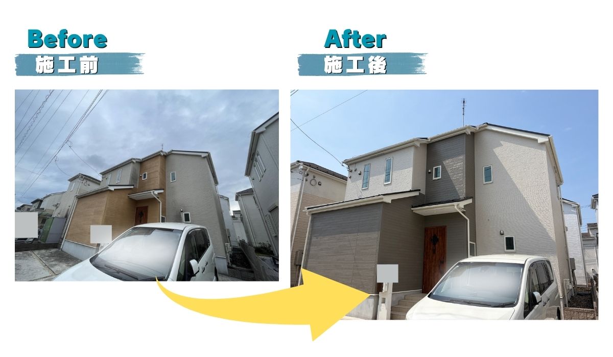 柏市　外壁屋根塗装工事のシャイン　日本ペイントの高耐久塗料ダイヤモンドコートと無機塗料のグランセラベスト　完成