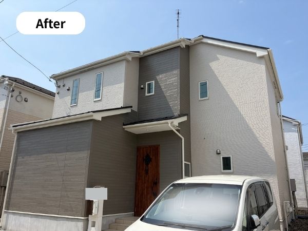 柏市　外壁屋根塗装工事のシャイン　日本ペイントの高耐久塗料ダイヤモンドコートと無機塗料のグランセラベスト　施工事例　ビフォーアフター