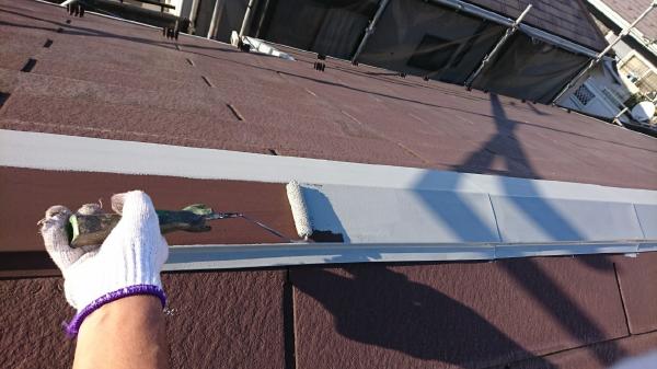 外壁屋根塗装工事のシャイン施工事例屋根棟板金補修